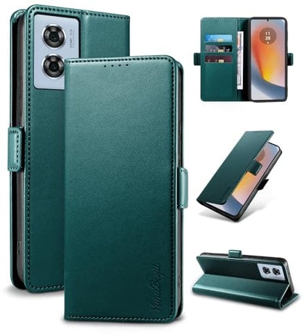 Yunubeyii Funda para Motorola Moto Edge 50 Fusion - [RFID Bloqueador] Carcasa de Cuero PU, Magnético Libro Tipo Flip Capa,Soporte Plegable con Tarjetero,Verde