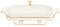 jinsongdafa Porcelain Rectangle Casserole Baking Dish with Glass Lid and rack, 2000 ML Serving Soup Tureen, Chafing Dish for Buffet, food preserve Tray, Catering Casserole for Party Style