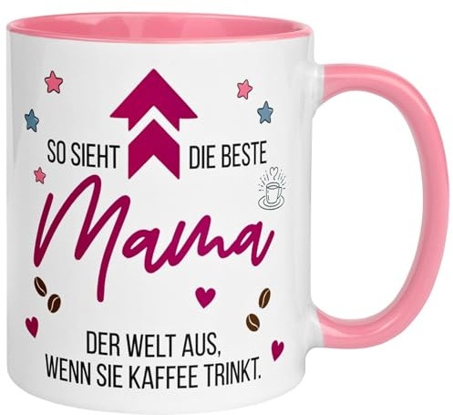 Mama Geschenk Tasse | So sieht die beste Mama der Welt aus wenn sie Kaffee trinkt | Kaffee Geschenke Becher | Muttertag Weihnachten Geburtstag