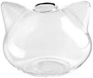 Cat Shaped Glass Vase,Transparent Hydroponic Vase,Cat Glass Vase,Cute Container Pot,Small Glass Flower Vase,Plant Holder for Home(S)