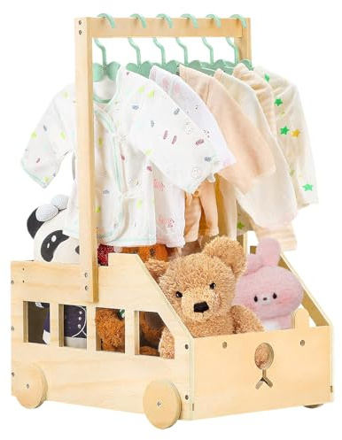Lets Joy Holz Baby Geschenk Korb, Holz Babyparty Kiste, Holz Baby Geschenk Aufbewahrungskörbe mit Griff, Baby Aufbewahrungskörbe mit Rädern Baby Aufbewahrungskorb Geschenk Mädchen Jungen