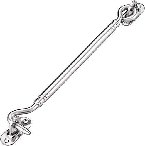 Serrure de porte coulissante, serrure à pêne, Loquet de porte de grange, crochet et loquet à œil en acier inoxydable robuste et épais, crochets et loquet à œil de cabine(8 inches)