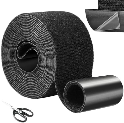 Tessuto Adesivo per Riparazione Nastro Toppe di Riparazione Tessuto Nastro | 5x160cm Riparazioni Lavabile Tessuti Nero per Riparazioni di Tende Teloni Divani Sedili Auto Zaini Tende Barche