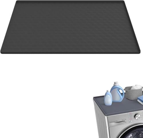 Silicone Fridge Mats 60 × 50 cm / 65 x 60 cm - Leak-proof Floor Protection Mats with Raised Edge, Non-Slip, Dishwasher Safe & Foldable for Fridge, Freezer & Mini Fridge