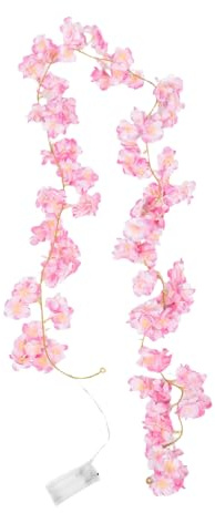 iplusmile Ghirlanda Luci LED Fiore Ciliegio Artificiale Flessibile per Decorazioni Casa Camera Giardino Festa Romantica Rosa