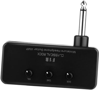 Toyvian Mini Amplificateur Portable pour Casque de Guitare Basse Amplificateur de Poche Léger Aluminium Compatible Guitares et Ukulélés Alimenté par Piles AAA Design Compact Plug and Play
