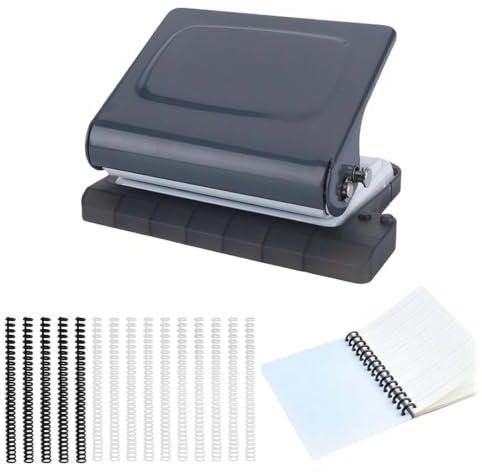 1 Pezzi perforatrice,15 Pezzi Anelli di rilegatura,Rilegatrice,Rilegatrice metallo,Rilegatrice manuale,bobine di rilegatura,Rilegatrice plastica,rilegatrice a spirale,Rilegatrice portatile