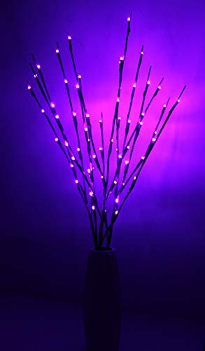 Fantasee LED-Lichterkette mit Zweigen, 76 cm, flexibel, für Zuhause, Geschäft, Fenster, Vasen, Tisch, Zimmer, 3 Stück Pruple