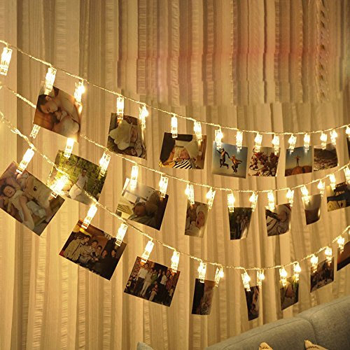 Momola 1,5M 10LED Guirlande Lumineuse Interieur Photo Chambre LED, Decoration Chambre, Porte Photo Mural, Guirlande Photo (B)