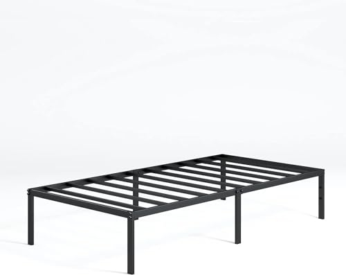 Zinus Yelena Lit 180x200 cm - Cadre de lit hauteur 36 cm avec rangement sous le lit - Cadre de lit plate-forme en métal avec support de lattes en acier - Noir