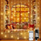 Lichterkette Sterne 144 LEDs 2mx1.5m 80 Sterne Lichtervorhang innen mit 8 Modi Fernbedienung IP44 Wasserdicht Weihnachtsbeleuchtung Sternvorhang für Zimmer Fenster Außen Partei Hochzeit Warmweiß