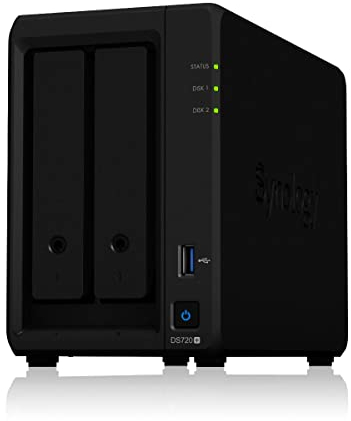 Synology DS720+ 4TB 2 Bay Desktop NAS System, installiert mit 2 x 2TB Western Digital Red Festplatten