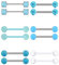 Rajnard Nippelpiercing Zungenpiercing Piercing stab 14G Hellblau Nipplerings Barbell Chirurgischestahl zungenpiercing brustwarzenpiercing Flexible Retainer für Frauen Mädchen 14mm