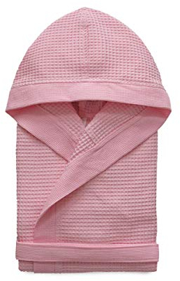 Morbidissimi Accappatoio Nido D’Ape Bambino, Bambina, Ragazzi Con Cappuccio, Cinturino e 2 Tasche, Accappatoi Piscina, 270 gr/mq 100% Cotone, Assorbente, Z055 (Accappatoio Rosa, 14-16 anni)