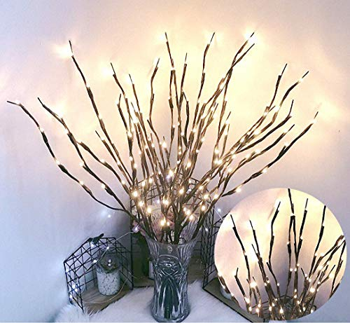 Ulalaza 6 Pack Twig Lamp Batteriebetriebene LED-beleuchtete Weidenzweige Vasenfüller Verwenden Sie für Weihnachten Home Party Dekoration Indoor Outdoor