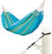 LA SIESTA - Flora Curaçao - Klassische Hängematte Kingsize aus Bio-Baumwolle + TreeMount Black - Baum- & Pfosten-Befestigung
