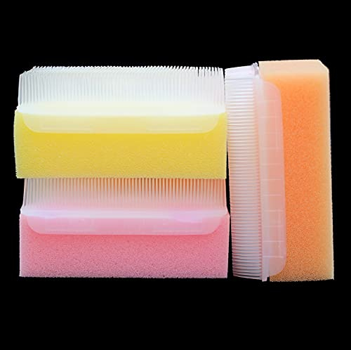 Babybürste Babykopfhaut Massagebürste Baby Cradle Cap Bürste Babybadewäscher Sensorische Bürste und steriler Badeschwamm Doppelseitige Bürste (3 Pcs)