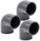 PVC-Winkel-Muffe 90° I 50mm I 1 1/2 Zoll I 3 Stück Klebemuffe I Rohrmuffe mit 2-Anschlüssen I Rohr-Verbindungsstück PVC-Rohr, Fitting I bm088