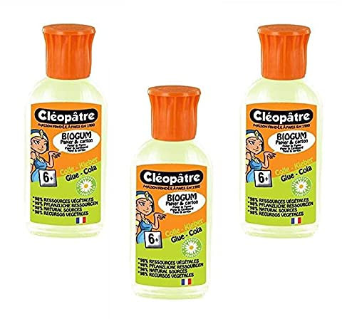CLÉOPÂTRE Lot de 3 Colles végétale forte Biogum en 55 gr avec embout étendeur