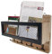 Ismosm Schlüsselhalter Post Organizer Wandhalterung Schlüssel und Briefhalter Schlüsselhalter mit 6 Schlüsselhaken rustikale Wanddekoration für Eingangsbereich, Flur, Küche, Schlamm, Büro (Holz)