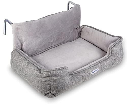 Happi N Pets Katzenbett für Heizungen, Kuschelige Katzenheizungsliege, Verstellbarer Haken für Verschiedene Heizungen, Katzenhängematte für Heizungen, Grau