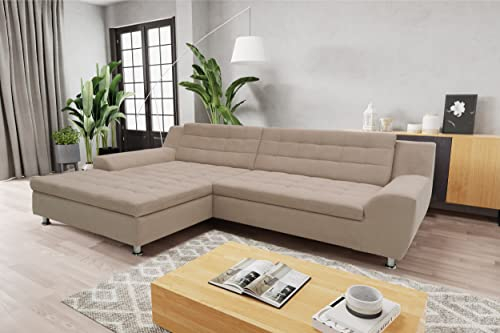 Proposes Value : DOMO. collection Ecksofa Merida, Sofa mit Schlaffunktion in L-Form, Eckcouch, Polsterecke, Schlafsofa 304 x 200 x 84 cm (BxTxH, taupe