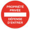 AUA SIGNALETIQUE - Panneau De Signalisation Circulaire en PVC 1.5 mm (Ø 240 mm, Propriété Privée Défense D'entrer)
