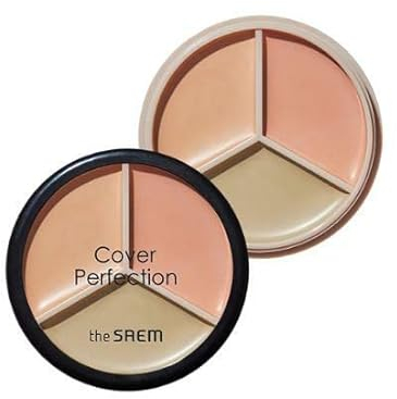 the SAEM Cover Perfection Triple Pot Concealer 13.1g 2 colours (01 Correct Beige)