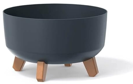 Gardening Naturally Indoor Plant Pot Zinnia Stylish and Durable Planter for Houseplants (Low Pot 30cm - Anthracite)