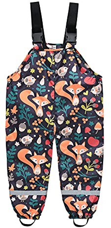 Salopette de pluie pour enfant garçon et fille, coupe-vent, imperméable, anti-boue, en mélange de polyester, adaptée pour les jours de pluie, comme pantalon de ski, multicolore, 10-11 ans