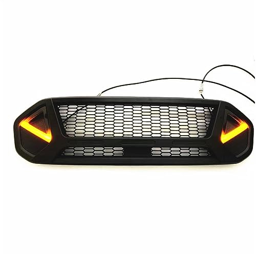 Auto Kühlergrill Auto Grill Front Grille W/Licht Oberen Stoßstange Haube Mesh Auto Körper Kit Für Ford Für Ranger Für Raptor Stil 2019 2021 Waben Stil Kühlergitter