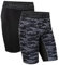 DANISH ENDURANCE Kompressions-Shorts, Sport Shorts, Kurze Leggings mit Taschen, für Herren, 2er Pack Mehrfarbig (1x Schwarz, 1x Grau Camo) 2er Pack M