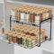 AIRUJIA Pull Out Cabinet Organizer - 2-Tier Height Adjustable Spice Rack, Heavy Duty Metal Kitchen Storage Shelf for Inside Cupboard - L10.6*W13.2*H9.3inch