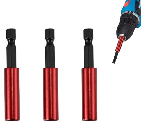 3 Stücke 60MM Bithalter Magnetisch für Schlagschrauber,1/4 Zoll Bithalter Akkuschrauber,S2 Stahl magnetische Schraubendreherverlängerung Bit Halter