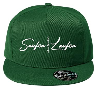 DELUNO Saufen statt laufenDELUNO Baumwolle Baseball Cap Basecap Unisex Baseball Kappen Flaschengrün Sport oder auf Reisen Grün (Cap-547-Grün)