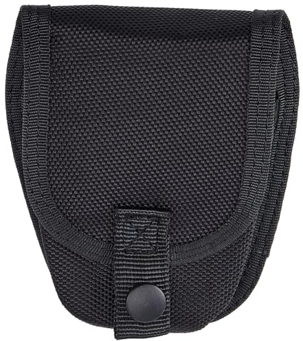 GORGECRAFT Handschellenetui Strapazierfähige Nylon-Handschellentasche Für Kettenscharniere Standardfesseln Versteckter Druckknopfbeutel Holster Für Strafverfolgungsbehörden Polizist Polizei Schwarz