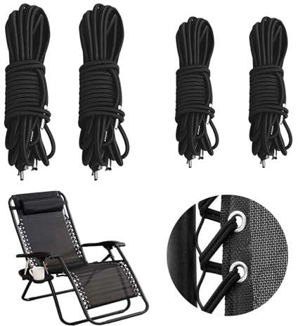 SAIIURV 4 Stück Ersatzkordeln für Relaxliege Schwerelos Sonnenliege Relaxliege Ersatzkordeln für Zero Gravity Chair Universal Liegen Liegestuhl Relaxliege Gartenstuhl Kordelfaden Liegen (4 Stück)