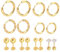 Hypoallergen Creolen Ohrringe Chirurgenstahl, 8 Paar Klein Flatback Ohrring Mehrzweck Set, Winzige Goldene Ohrring Knorpel mit Flacher Rückseite, Zirkonia Kugel Helix Piercings Ohrstecker für Damen