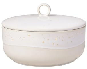 like. by Villeroy & Boch – Winter Glow Dose Rund Beige, Mikrowellensicher, Winterliche Gebäckdose, Vorratsdose Weihnachten, Süßigkeiten Aufbewahrung, Plätzchendose, Premium Porzellan