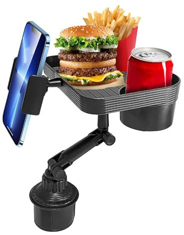 DCYBDL Car Cup Holder for Peugeot 2008 2008 GT 2008 Active, 3 In 1 360° Rotating Adjustable Car Drink Holders Tray Cup Holders Tray Phone Holder Car Cup Holder Expander