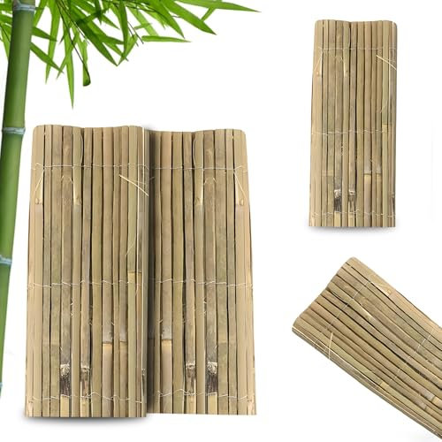 Natural Split Reed Fence, Bamboo Protective Screening for Garden, Hand-Woven Reed Screening for Garden, Outdoor Privacy Fencing Roll, Natural Window Roller Blind for Outdoor Privacy (1.8 X 4M)