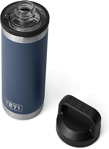 YETI Rambler Bottle Chug, Vaccum Insulated Stainless Steel Bottle with Leakproof Chug Cap, Navy, 18 oz (532 ml)