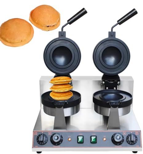 twostronking Máquina para Hacer Sándwiches De Helado, con 2 Moldes De Aluminio Fundido, Calefacción por Ambos Lados, Temperatura De 0 a 300 ℃, Control Individual, Diámetro del Molde De 10 Cm