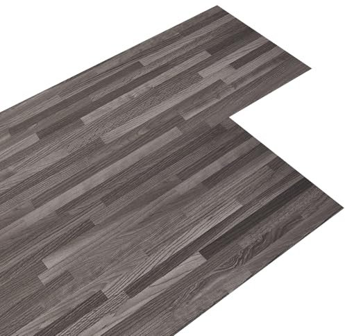 INMOZATA 36pcs/5.02㎡ Self Adhesive Floor Planks Lino Flooring with Grey Wood Effect Floor Tiles Self Adhesive 2.0 mm Thick for Kitchen Living Room and Bathroom Floor Planks(5.02㎡,Grey Block)