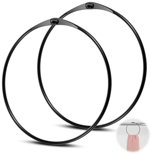 Namalu Warenring Groß Schlüsselring Schwarz Vielseitiger Metallring mit Einfachem Verschluss für Trikotaufbewahrung zum Aufhängen von Schlüsseln, Kleidung und Taschen(2,150 mm)