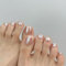 24pcs False Toenails - 12 Sizes Fake Toe Nails with Glue - Glossy Aurora Stick on Toenails - Square Artificial False Toe Nails - Full Cover Acrylic Toenails for Women and Girls Daily Decorations