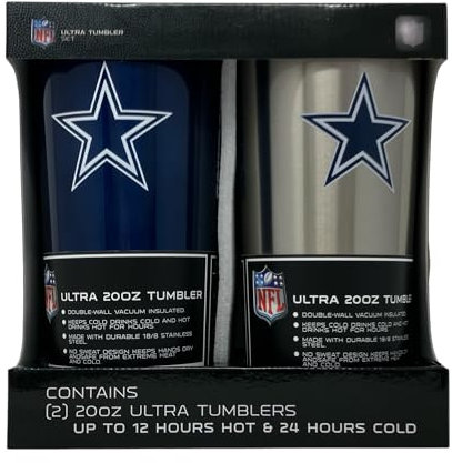 Boelter Brands NFL Dallas Cowboys Reisebecher, 590 ml, Ultra Twist-Stil, alternative Farben, 590 ml, 2 Stück