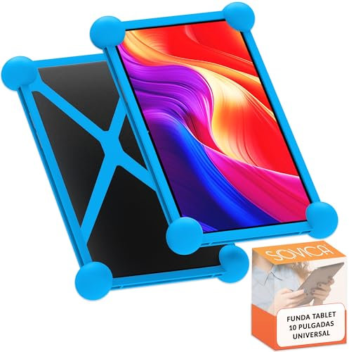 Housse Tablette 10 Pouces Universel Silicone valable pour Toutes Les tablettes pc 10 du Marche (Bleu)