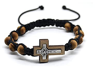 CARISSETT Rosario regolabile con catena in corda elastica per perline di pino e gioielli da polso in lega Portare L