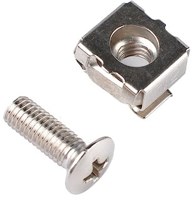 Anneome 20 Stück Nusskäfigmutter M5 Käfigmuttern Rack-Montageschrauben Befestigungsschrauben Rack-Schrauben Schraubenschrauben Silver